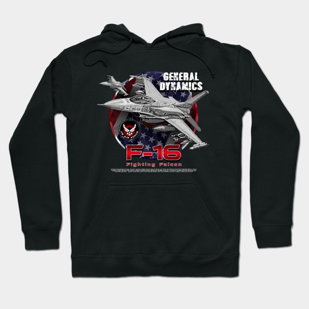F-16 Fighting Falcon Us Air Force Fighterjet Hoodie by aeroloversclothing